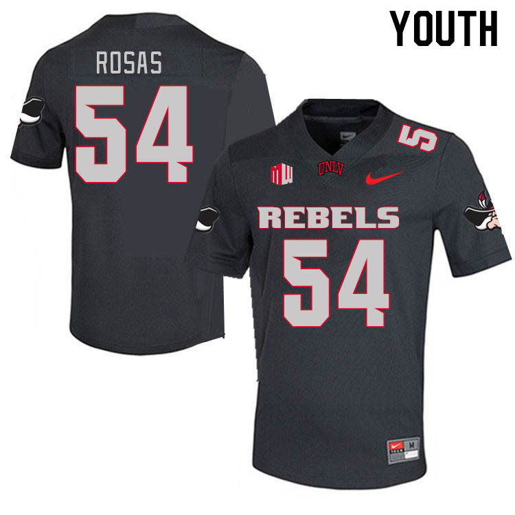 Youth #54 Anthony Rosas UNLV Rebels 2023 College Football Jerseys Stitched-Charcoal - Click Image to Close